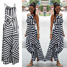 Load image into Gallery viewer, Summer Maxi Long Dress New Fashion Women Sexy Boho Striped Sleeveless - Sophornlilly