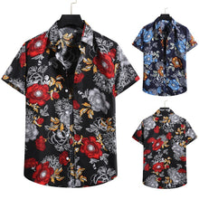 Load image into Gallery viewer, Summer Men's Casual Shirt Short Sleeve Cotton Men's Flower Shirt