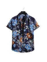 Load image into Gallery viewer, Summer Men's Casual Shirt Short Sleeve Cotton Men's Flower Shirt