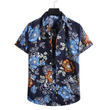 Load image into Gallery viewer, Summer Men's Casual Shirt Short Sleeve Cotton Men's Flower Shirt