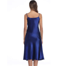 Load image into Gallery viewer, Summer New Nightdress Ruffles Lady Nightwear Nightgown Satin Spaghetti