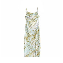Load image into Gallery viewer, Summer New Style Pleated Tie Dye Light Green Print Temperament Sling - Sophornlilly
