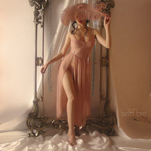 Load image into Gallery viewer, Summer Nightgowns Women Hollow High Open Sling Long Lace Sexy Goddess