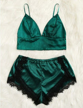 Load image into Gallery viewer, Summer Pajama Woman Lace Satin Pyjama Sexy Shorts Suit Women Home Wear