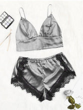 Load image into Gallery viewer, Summer Pajama Woman Lace Satin Pyjama Sexy Shorts Suit Women Home Wear