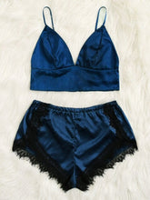 Load image into Gallery viewer, Summer Pajama Woman Lace Satin Pyjama Sexy Shorts Suit Women Home Wear