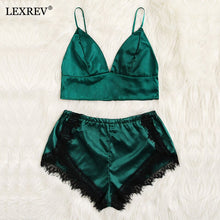Load image into Gallery viewer, Summer Pajama Woman Lace Satin Pyjama Sexy Shorts Suit Women Home Wear