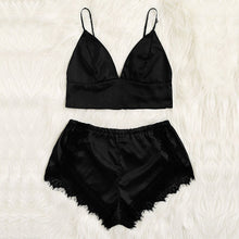 Load image into Gallery viewer, Summer Pajama Woman Lace Satin Pyjama Sexy Shorts Suit Women Home Wear