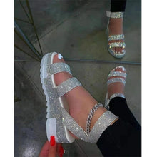 Load image into Gallery viewer, Summer Sandals Rhinestone Women's Shoes Open Toe Low Heel Outdoor