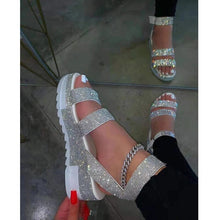 Load image into Gallery viewer, Summer Sandals Rhinestone Women's Shoes Open Toe Low Heel Outdoor