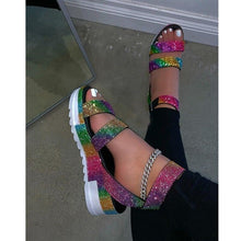 Load image into Gallery viewer, Summer Sandals  Rhinestone Women's Shoes Open Toe Low Heel Outdoor