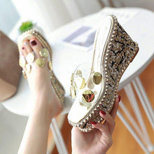Load image into Gallery viewer, Summer Sandals Women New Fashion Rhinestone Wedges Sandals Women|High - Sophornlilly