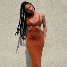 Load image into Gallery viewer, Summer Sexy Backless Bodycon Dress Women Satin Knitted Maxi Mermaid - Sophornlilly