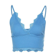 Load image into Gallery viewer, Summer Sexy Knitting V Neck Crop Top Women Solid Casual Camis Halter