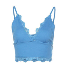 Load image into Gallery viewer, Summer Sexy Knitting V Neck Crop Top Women Solid Casual Camis Halter