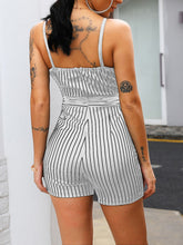 Load image into Gallery viewer, Spaghetti Strap V neck Striped Playsuit Jumpsuit