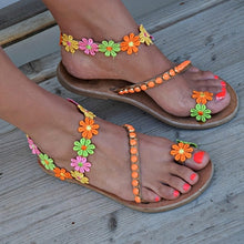 Load image into Gallery viewer, Flower Sandals Gladiator