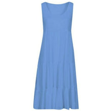 Load image into Gallery viewer, Summer Sleeveless  Solid O Neck Loose Dress Four Colors Casual