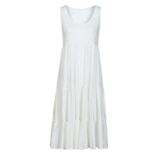 Load image into Gallery viewer, Summer Sleeveless  Solid O Neck Loose Dress Four Colors Casual