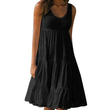 Load image into Gallery viewer, Summer Sleeveless  Solid O Neck Loose Dress Four Colors Casual
