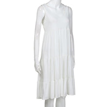 Load image into Gallery viewer, Summer Sleeveless  Solid O Neck Loose Dress Four Colors Casual