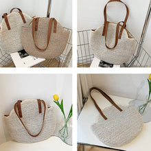 Load image into Gallery viewer, Summer Tote Bag Handmade Shoulder Bag Large capacity Straw Woven Bag