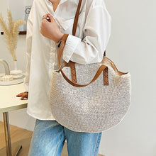 Load image into Gallery viewer, Summer Tote Bag Handmade Shoulder Bag Large capacity Straw Woven Bag