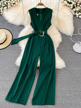 Load image into Gallery viewer, Vintage V Neck Sleeveless High Waist Jumpsuits Elegant