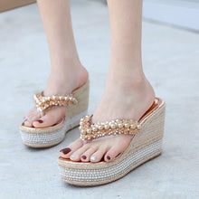 Load image into Gallery viewer, Summer Wedges Heel Pearl Sandals Women Sexy Pumps Shoes|High Heels| - Sophornlilly