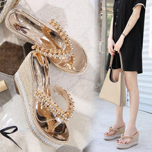 Load image into Gallery viewer, Summer Wedges Heel Pearl Sandals Women Sexy Pumps Shoes|High Heels| - Sophornlilly
