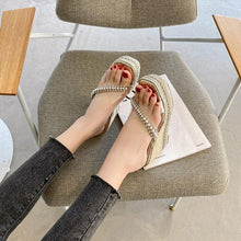 Load image into Gallery viewer, Summer Wedges Heel Sandals Women Rhinestone Fashion High Heel Thick - Sophornlilly
