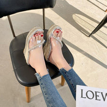 Load image into Gallery viewer, Summer Wedges Heel Sandals Women Rhinestone Fashion High Heel Thick - Sophornlilly