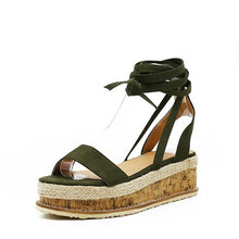 Load image into Gallery viewer, Summer White Wedge Espadrilles Women Sandals Open Toe Gladiator