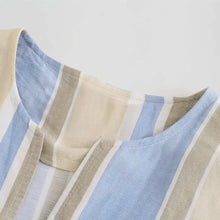 Load image into Gallery viewer, Summer Woman Jacket Top Vintage Open Front Linen Striped Jacket