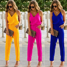 Load image into Gallery viewer, Summer Women New Arrival Fashion Solid Color Tunic V neck Romper - Sophornlilly