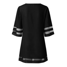 Load image into Gallery viewer, Casual O Neck Mesh Panel Loose Shirt Dress