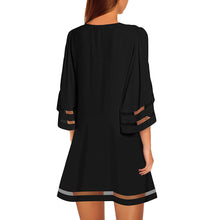 Load image into Gallery viewer, Casual O Neck Mesh Panel Loose Shirt Dress
