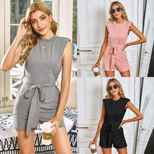 Load image into Gallery viewer, Summer Women Elegance Short Jumpsuit  New Casual Urban O neck Middle - Sophornlilly
