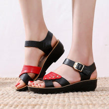 Load image into Gallery viewer, Summer Women Flat Sandals Genuine Leather Ankle Strap Female Casual - Sophornlilly