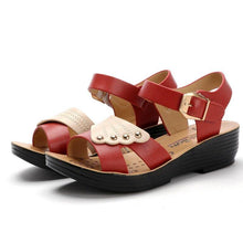 Load image into Gallery viewer, Summer Women Flat Sandals Genuine Leather Ankle Strap Female Casual - Sophornlilly