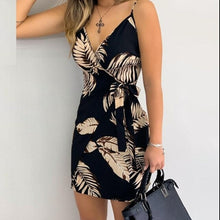 Load image into Gallery viewer, Summer Women Floral Print Bodycon Sexy V neck Mini Dress Female - Sophornlilly