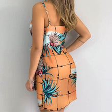 Load image into Gallery viewer, Summer Women Floral Print Bodycon Sexy V neck Mini Dress Female - Sophornlilly