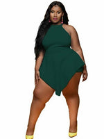 Summer Women Plus Size Halter Jumpsuits Sleeveless