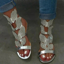 Load image into Gallery viewer, Summer Women Sandals New Fashion Rhinestone Butterfly PU Leather - Sophornlilly