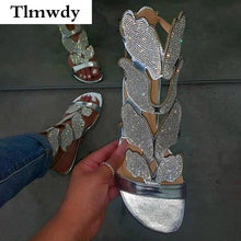 Load image into Gallery viewer, Summer Women Sandals New Fashion Rhinestone Butterfly PU Leather - Sophornlilly