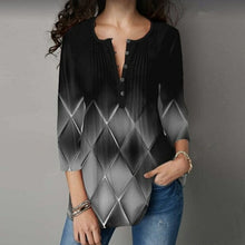 Load image into Gallery viewer, Summer Women Shirts O Neck Printed Mesh Gradient Tops Casual Ladies