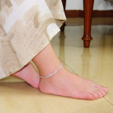 Load image into Gallery viewer, Sterling Silver Anklet Minimalist Round Bead Chain