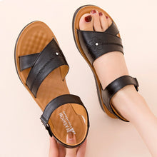 Load image into Gallery viewer, Summer Women&#39;s Sandals Genuine Leather Female Soft Bottom Casual Flat