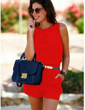 Load image into Gallery viewer, Summer Women's Solid Color Sexy Round Neck Jumpsuit With Hollow Back - Sophornlilly