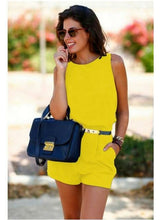 Load image into Gallery viewer, Summer Women's Solid Color Sexy Round Neck Jumpsuit With Hollow Back - Sophornlilly